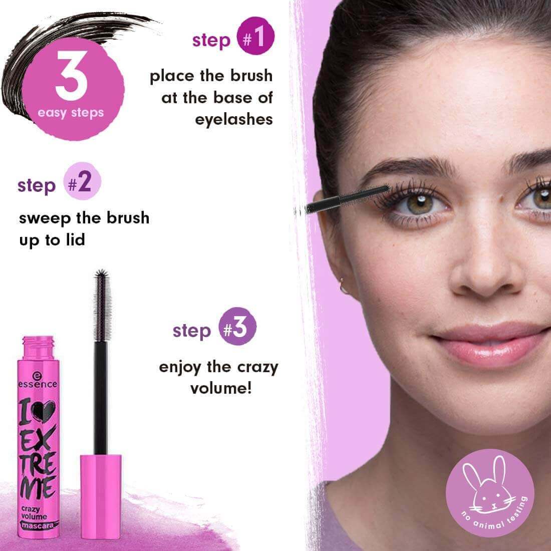 ریمل Essence صورتی اصل | حجم‌دهنده، حالت‌دهنده و ماندگار روی مژه‌ها